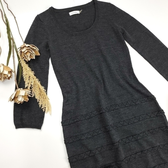 Calvin Klein Charcoal Grey Wool Sweater Dress - Picture 12 of 12